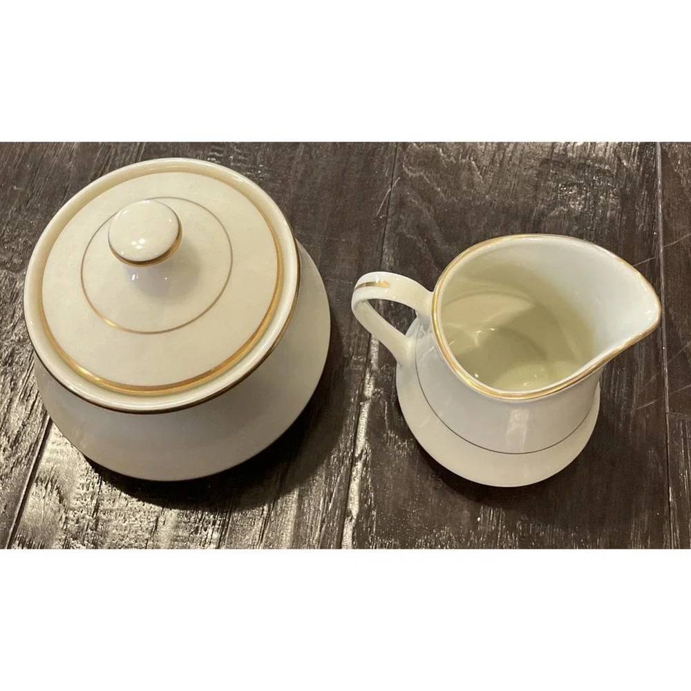 Royal Limited Golden Ivory Sugar Creamer‎ Set Gold Trim Japan